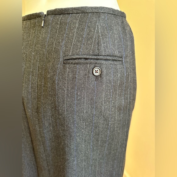 Ralph Lauren Midi Business Attire 100% Wool Skirt With Blue & Gray strip… - Picture 6 of 11